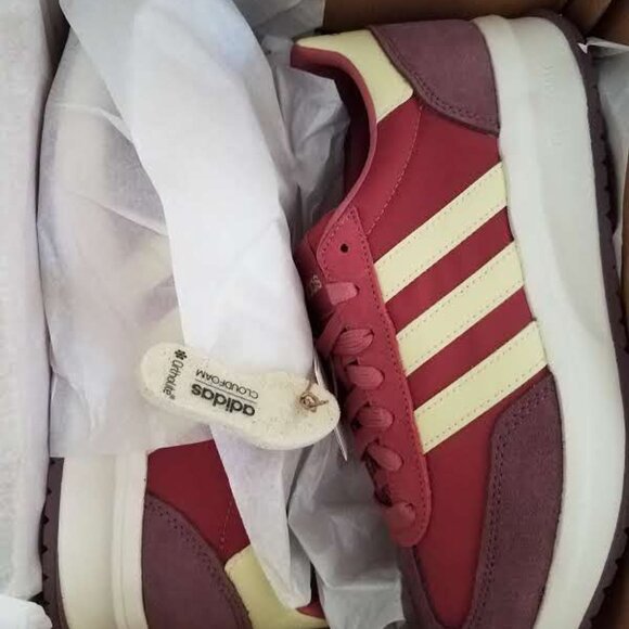 adidas Run 70s 2.0 Nylon/Suede Active Sport Gym Trainer~IH8598~Wonder Red/Yellow - Picture 9 of 11